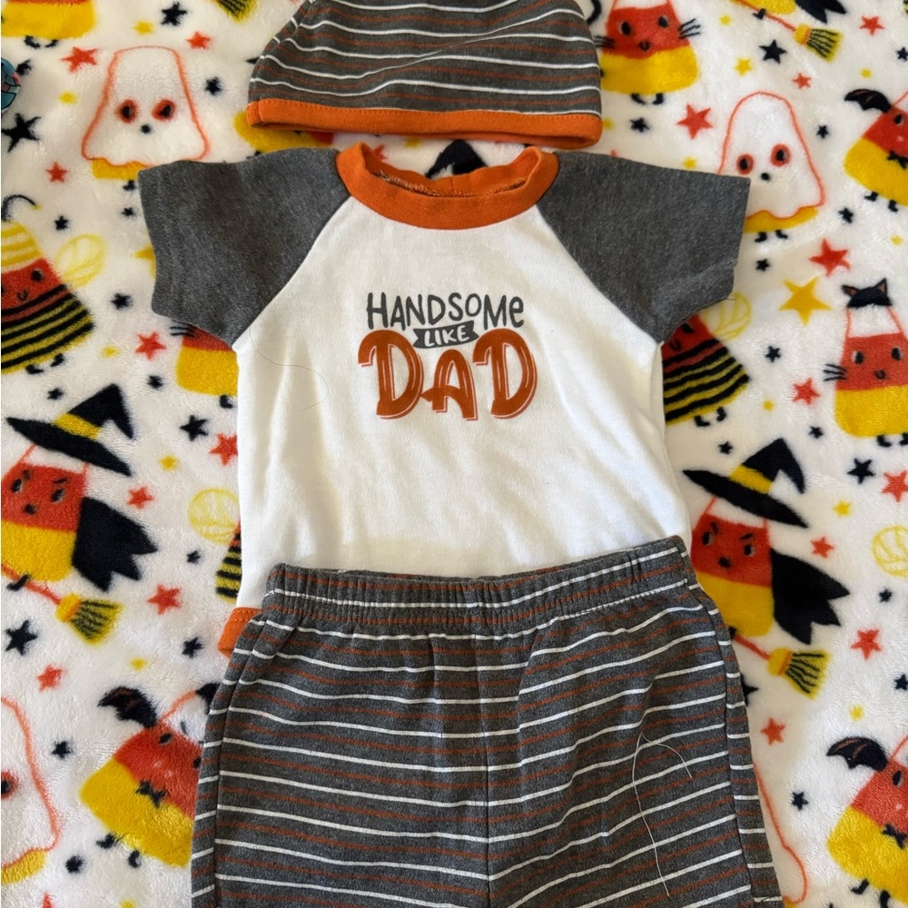 Handsome Like Dad Baby Outfit with Hat
